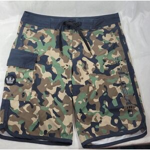 Blessed Men's Surf Swim Trunks Board Shorts - Camo Print - Size 28